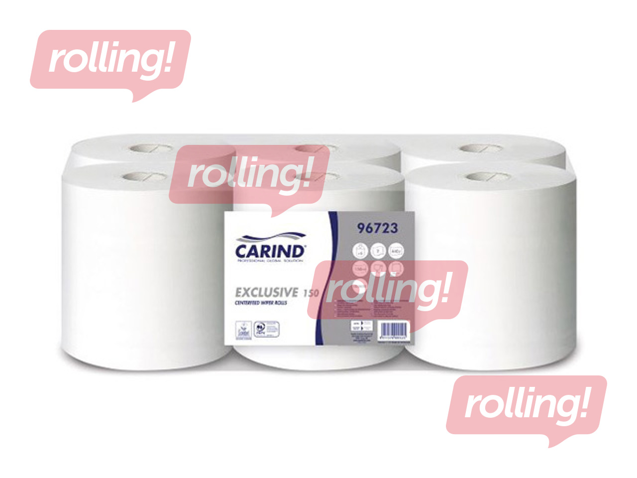 Бумажные полотенца Carind, Exclusive M2, 6 рулонов, 2 слоя, 150м