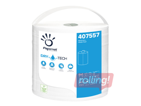 Industriālais dvielis Papernet Dry Tech ar perforāciju, balts, 2K, 152m, 400 loksnes