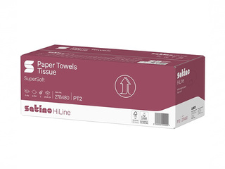 Papīra dvieļi Satino HiLine, Z-locījums, 2 slāņi, 150 loksnes, 25 paciņas