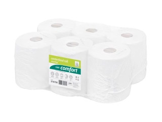 Бумажные полотенца Satino Comfort, 138м, 6 рулонов, 2 слоя, белые
