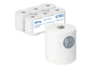 Бумажные полотенца Kleenex Ultra, 150м, 6 рулонов, 2 слоя, белые