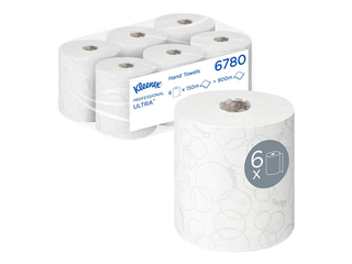 Papīra dvieļi Kleenex Ultra, 150m, 6 ruļļi, 2 slāņi, balti