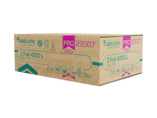 Papīra dvieļi Tubeless, Z-fold, 2 slāņi, 170 loksnes, 25 paciņas