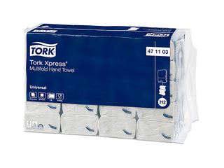 Papīra dvieļi Tork Xpress, Z-fold, H2, pelēki, 2 slāņi, 190 loksnes, 1 paciņa