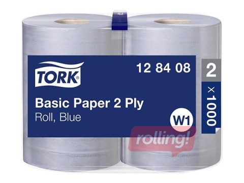 Industriālais papīrs Tork Basic, 2 slāņi, zils, 340m, 2 ruļļi