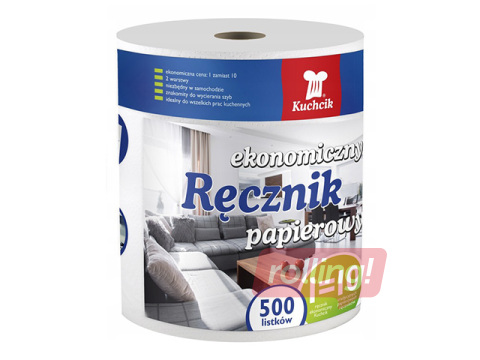 Papīra dvieļi Aku Recznik, 500 loksnes, 2 slāņi, 100m, 1 rullis
