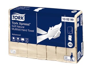 Papīra dvieļi Tork Advanced, Multifold, H2, dabiska krāsa, 2 slāņi, 180 loksnes, 1 paciņa
