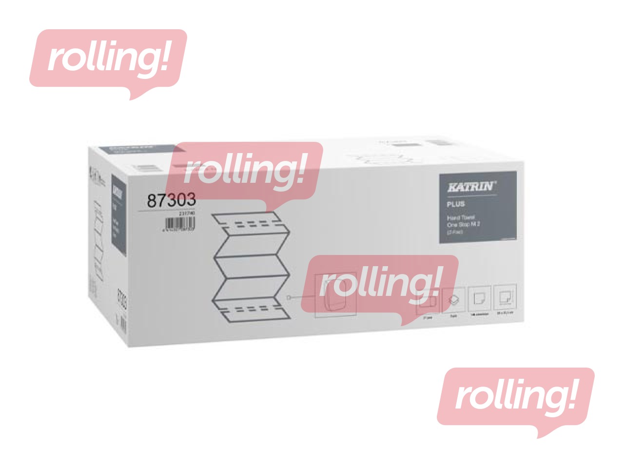 Бумажные полотенца в листах Katrin Plus One Stop M2, белые, 2 слоя, 21 упаковка 