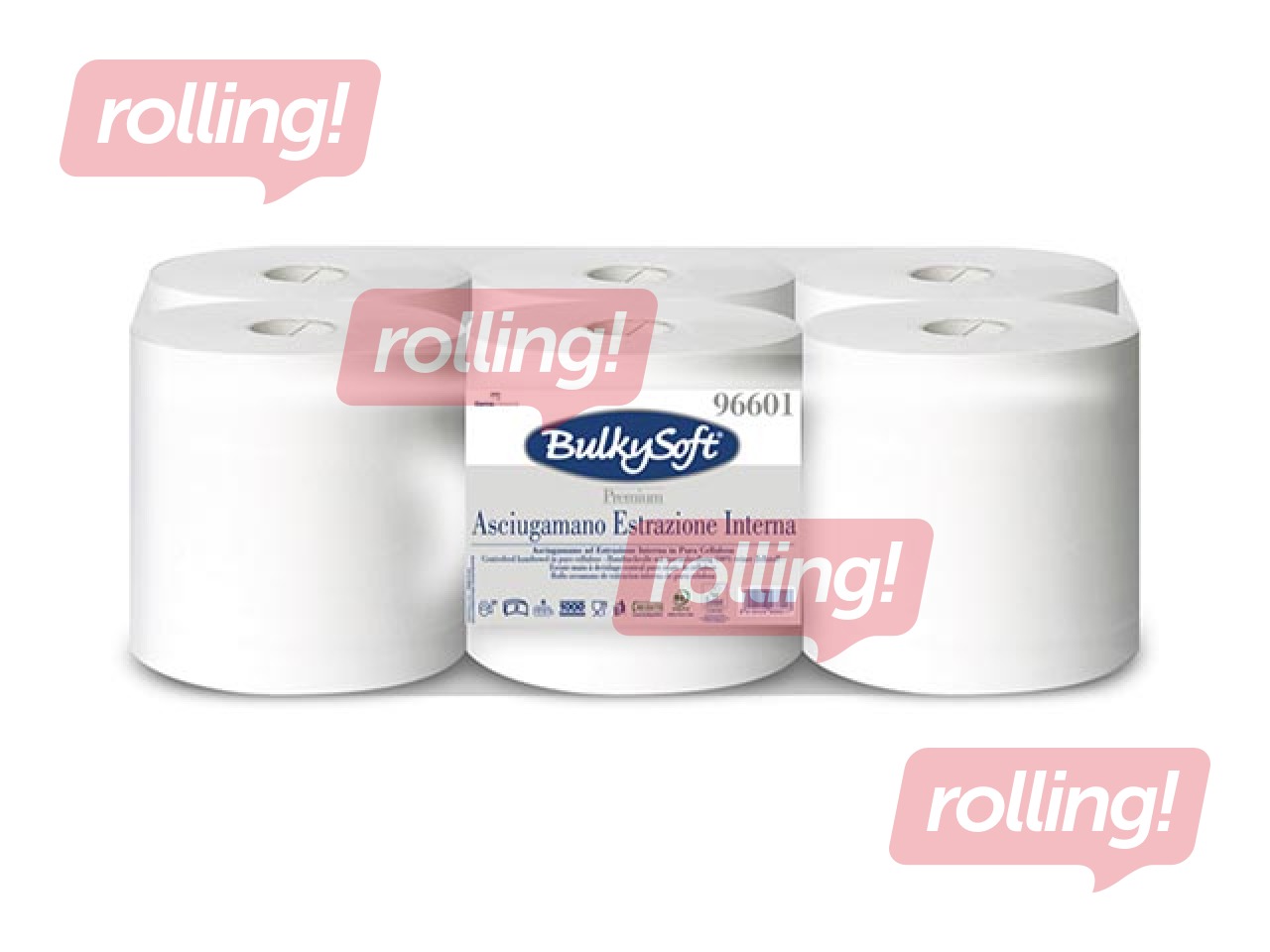 Бумажные полотенца Bulkysoft Premium, 6 рулонов, 150 м, 2 слоя, белые