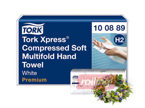 Papīra dvieļi Tork Xpress Premium, H2, balti, 2 slāņi, 225 loksnes, 12 paciņas +Līgo dāvana!