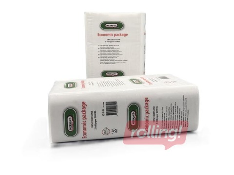 Papīra dvieļi Merkant, Z-locījums, H2, 2 slāņi, 150 loksnes, 20 paciņas