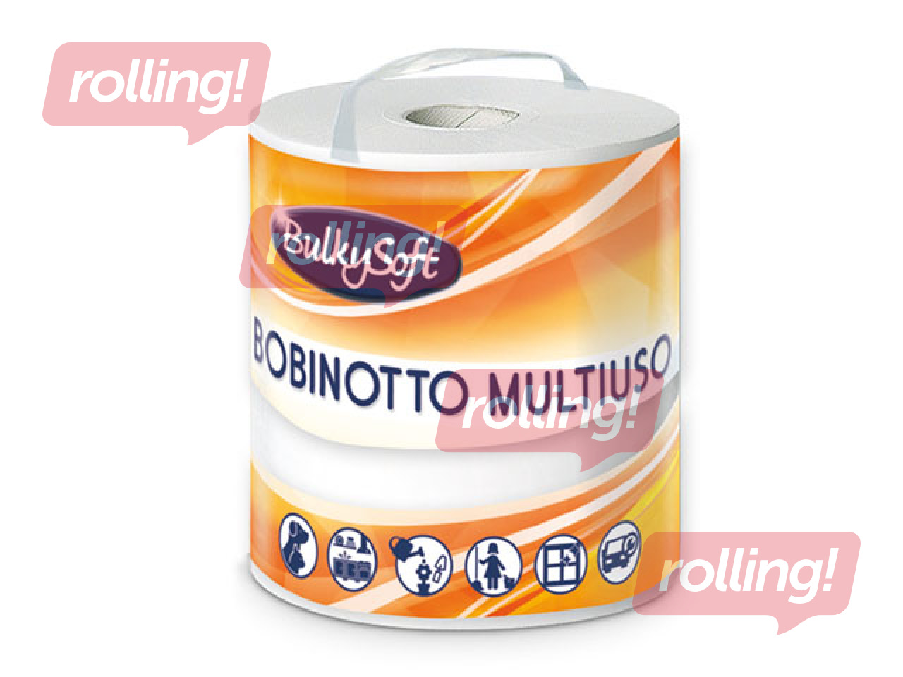 Papīra dvieļi Bulkysoft Super Bob, 2 slāņi, 135m, 1 rullis