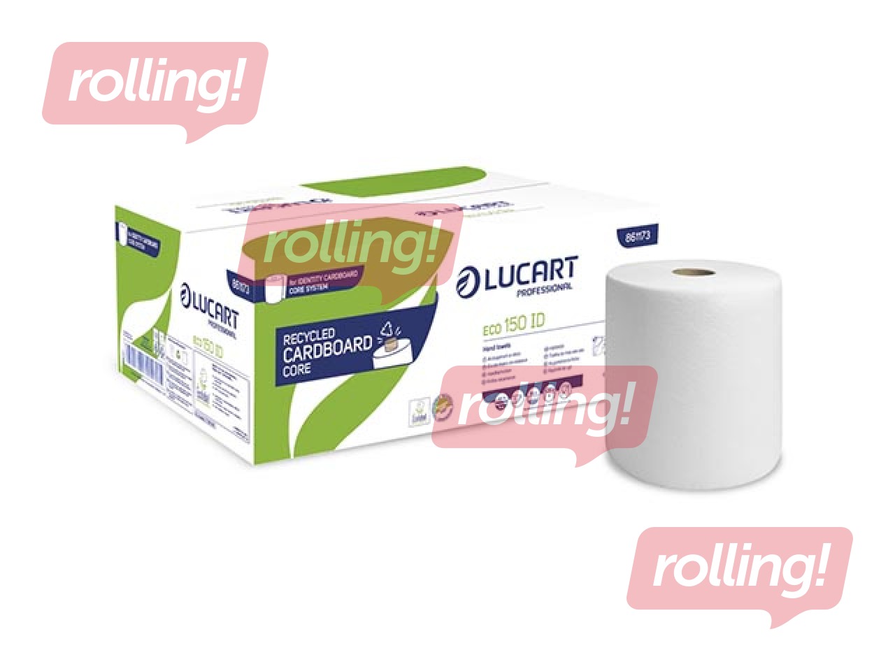Papīra dvieļi ruļļos Lucart, Eco 150 ID, 2 slāņi, 150m, 6 ruļļi + AKCIJA! Pērc papīra dvieļus ruļļo