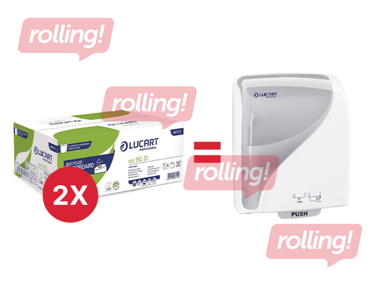 Papīra dvieļi ruļļos Lucart, Eco 150 ID, 2 slāņi, 150m, 6 ruļļi + AKCIJA! Pērc papīra dvieļus ruļļo
