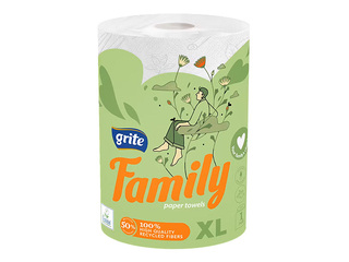 Papīra dvieļi Grite Family XL, 2 slāņi, 45m, 1 rullis