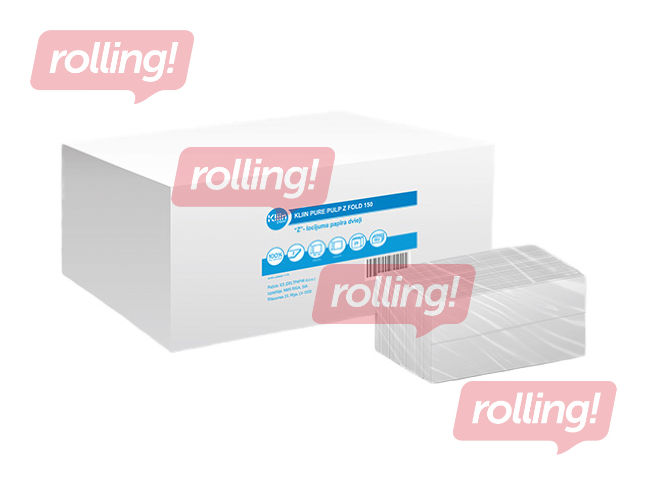 Papīra dvieļi Kliin Pure Pulp, Z Fold, H2, 2 slāņi, 150 loksnes, 25 paciņas
