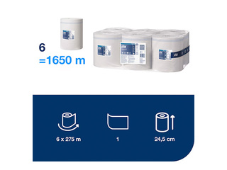 Бумажные полотенца в рулонах Tork Centerfeed, M2, 1 слой, 275м, 6 рулонов