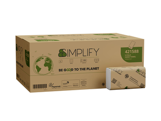 Papīra dvieļi Papernet Simplify, V Fold, H2, 2 slāņi, 266 loksnes, 15 paciņas