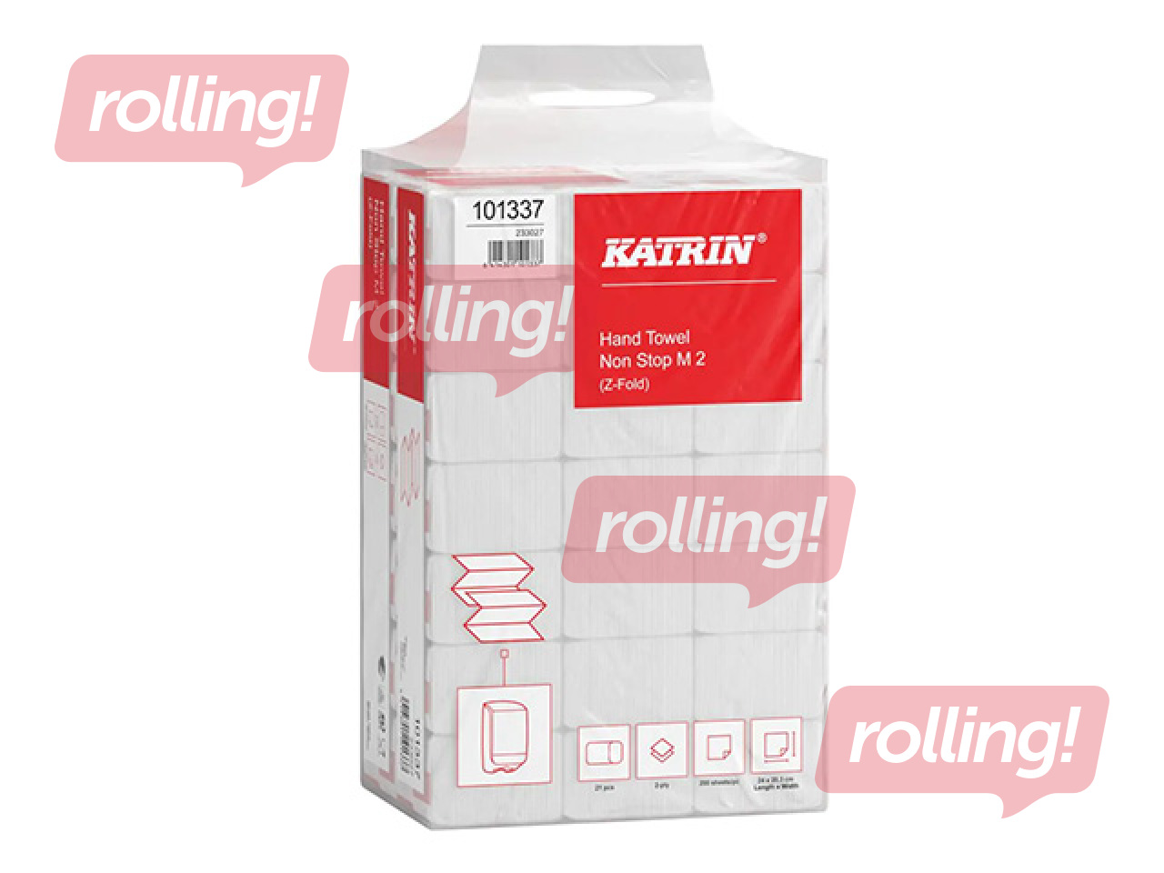 Papīra dvieļi Katrin Classic, Z-Fold, 2 slāņi, 200 loksnes, balti, 21 paciņa