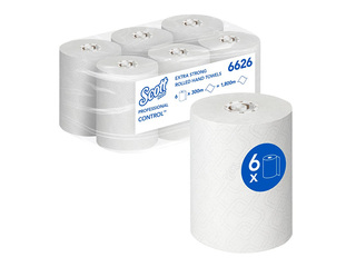 Papīra dvieļi Scott Control Extra, 1 slānis, 300m, 6 ruļļi
