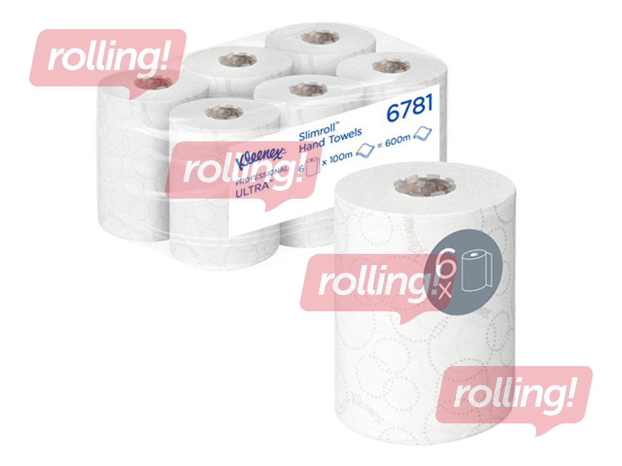 Paper towels Kleenex Ultra Slimroll, 2-ply, 100m, 6 rolls