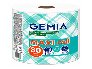Papīra dvieļi Gemia Maxi, 2 slāņi, 1 rullis