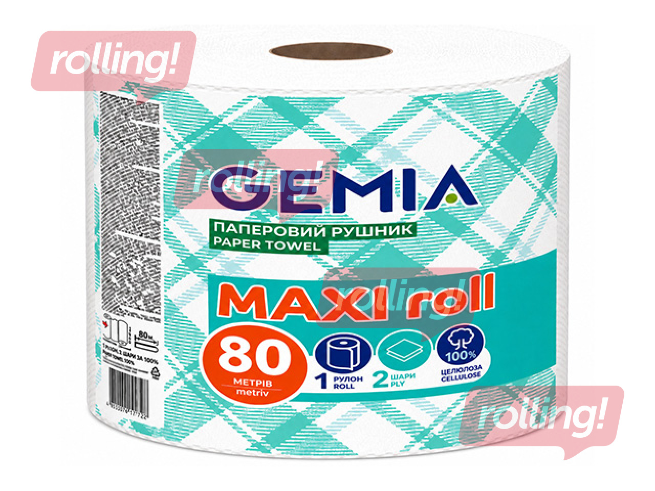 Papīra dvieļi Gemia Maxi, 2 slāņi, 1 rullis