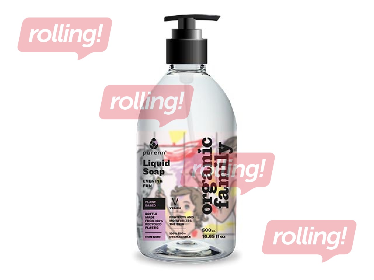 Šķidrās ziepes Purenn ar brūkleņu un liepziedu ekstraktu, ekoloģiskas, 500ml