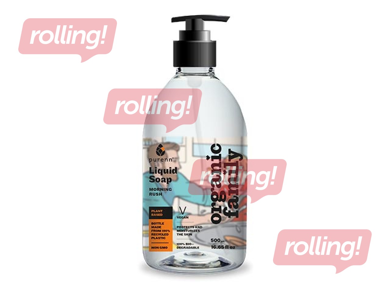 Šķidrās ziepes Purenn ar pīlādžu un liepziedu ekstraktiem, ekoloģiskas, 500ml