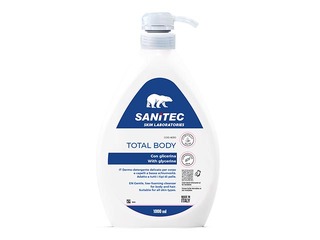 Dušas želeja, šampūns, roku šķidrās ziepes Sanitec Total body, 1l