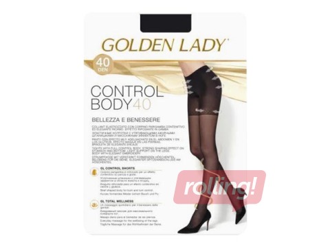 Women's tights, Control Body, Golden Lady, 40 den, Nero, 3 sizes.