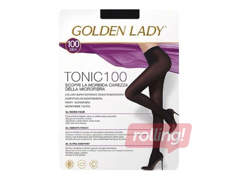 Women's tights, Tonic, Golden Lady, 100 den, Nero, 2 sizes.