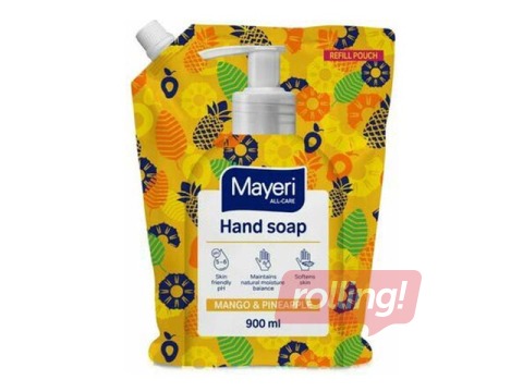 Šķidrās ziepes Mayeri All-care, mango un ananāss, uzpildes iepakojums, 900ml