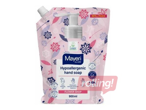 Šķidrās ziepes Mayeri All-care Flower shop, hipoalerģiskas, uzpildes iepakojums, 900ml