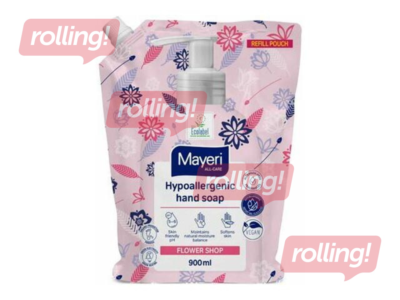 Šķidrās ziepes Mayeri All-care Flower shop, hipoalerģiskas, uzpildes iepakojums, 900ml