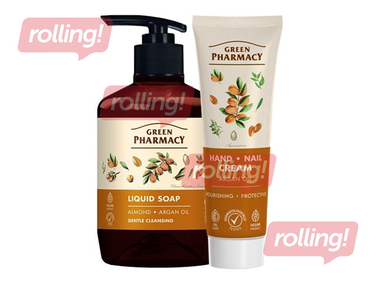 Dāvanu komplekts Green Pharmacy, ar argana eļļu un mandelēm