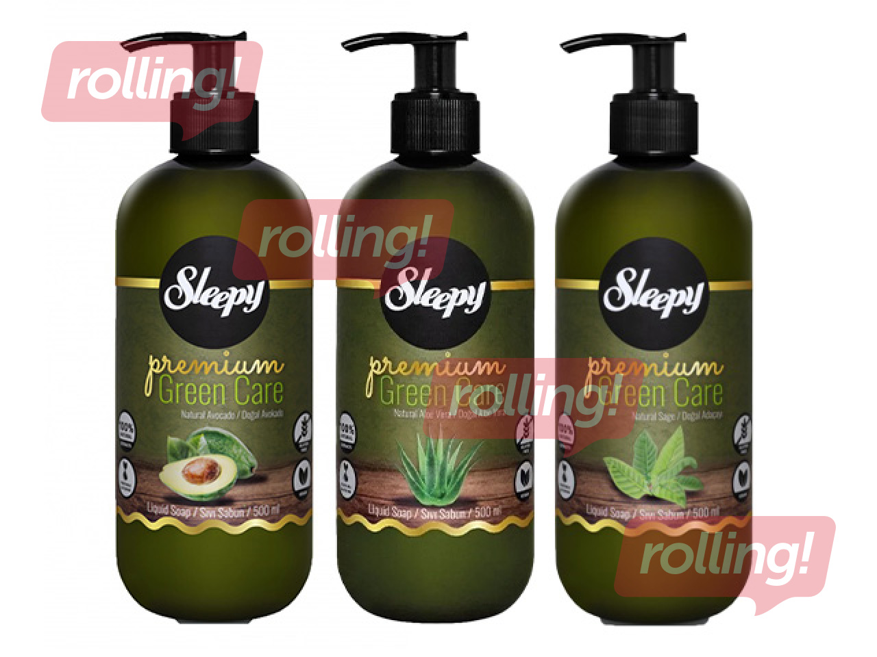 Šķidrās ziepes Sleepy, Premium Green Care Series, 500ml