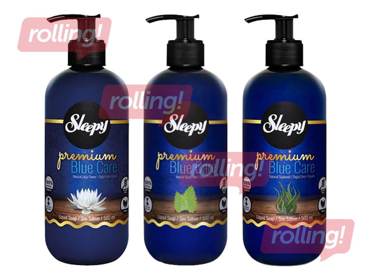 Šķidrās ziepes Sleepy, Premium Blue Care Series, 500ml