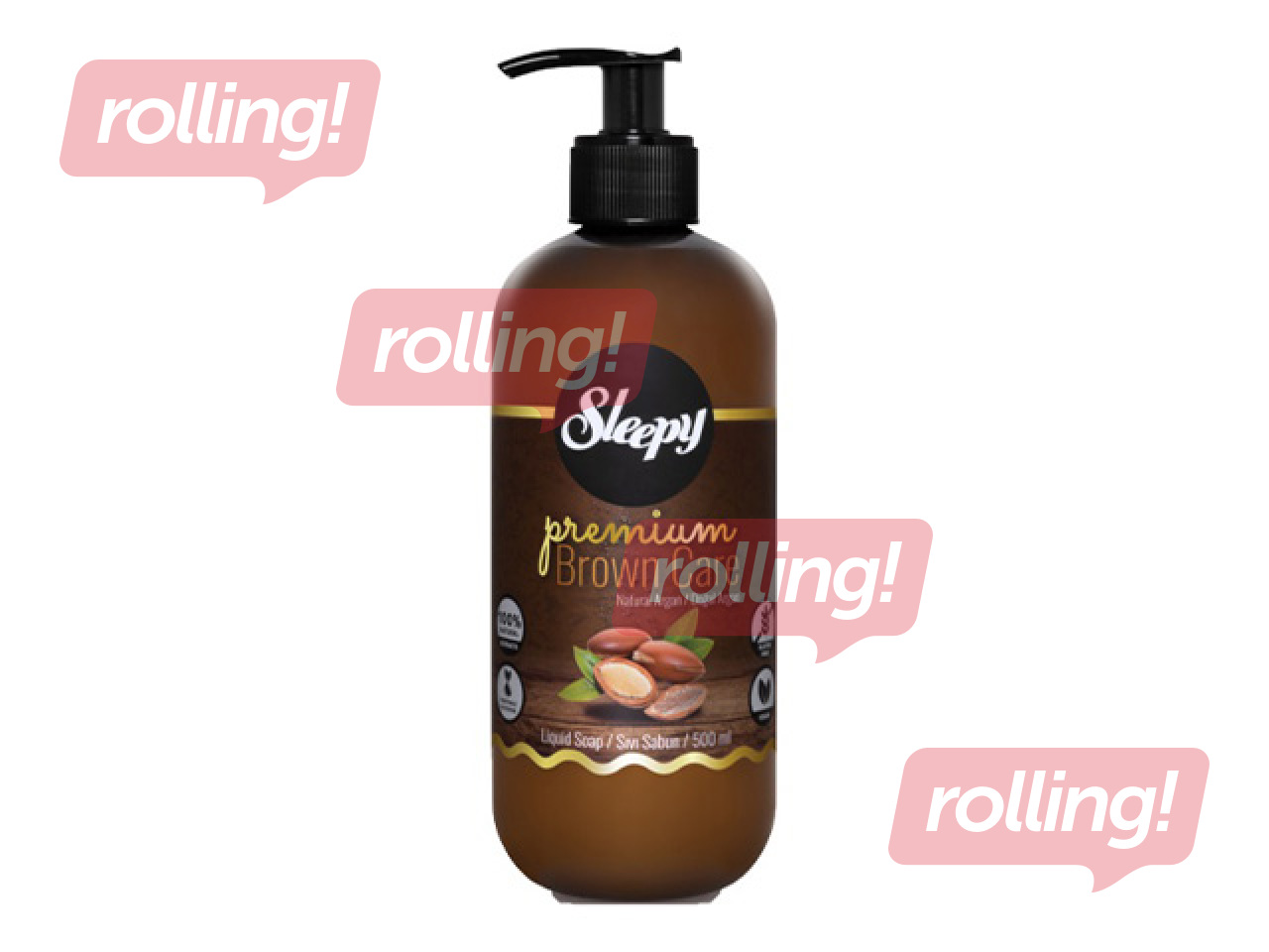 Šķidrās ziepes Sleepy, Premium Brown Care Series, 500ml