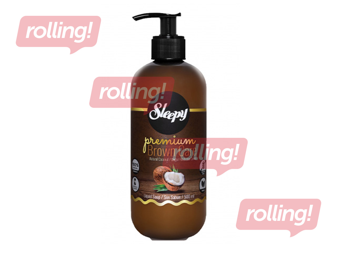 Šķidrās ziepes Sleepy, Premium Brown Care Series, 500ml