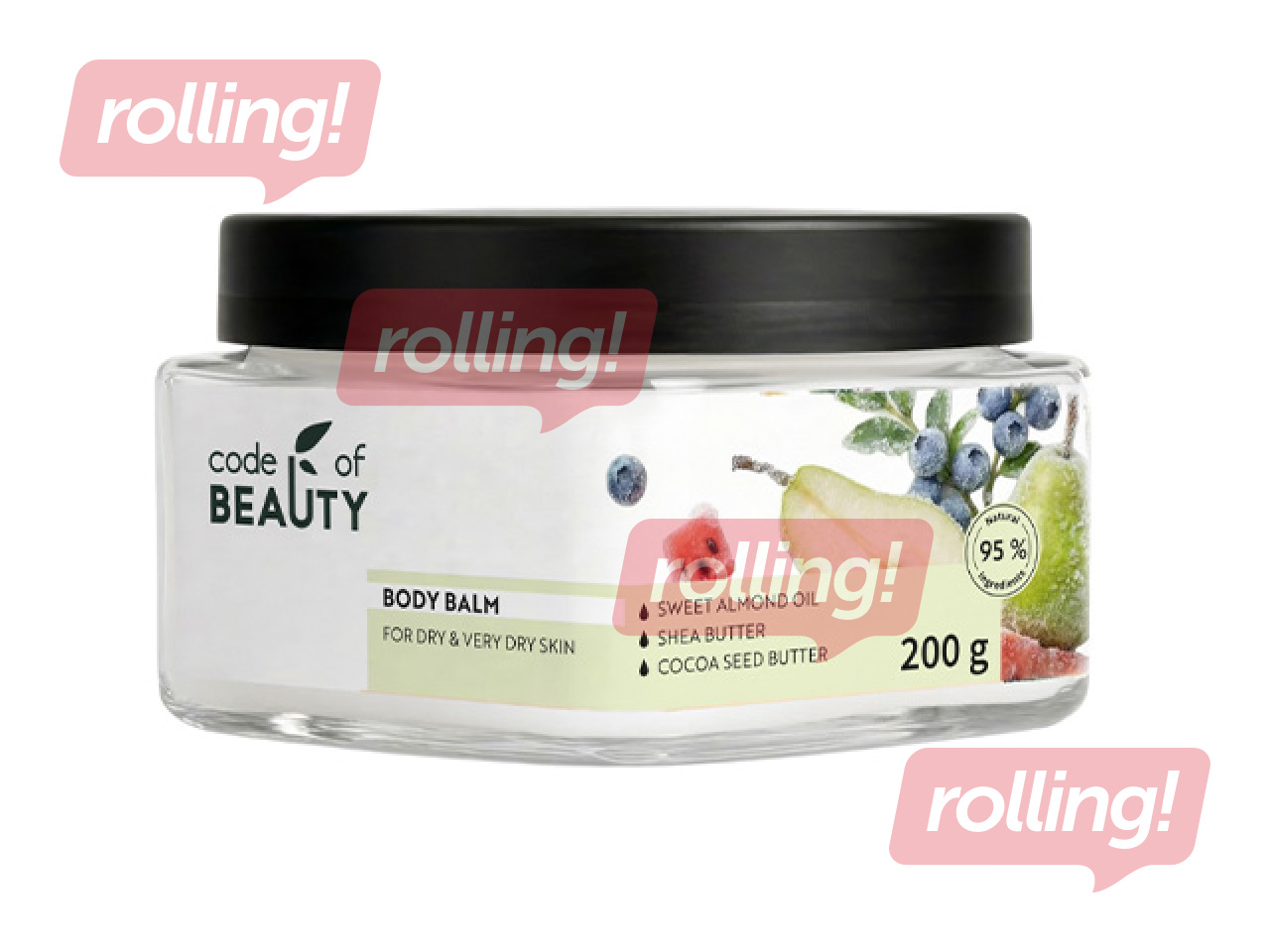 Body cream Code of Beauty, nourishing, Pear, Blueberry and Watermelon, 200ml