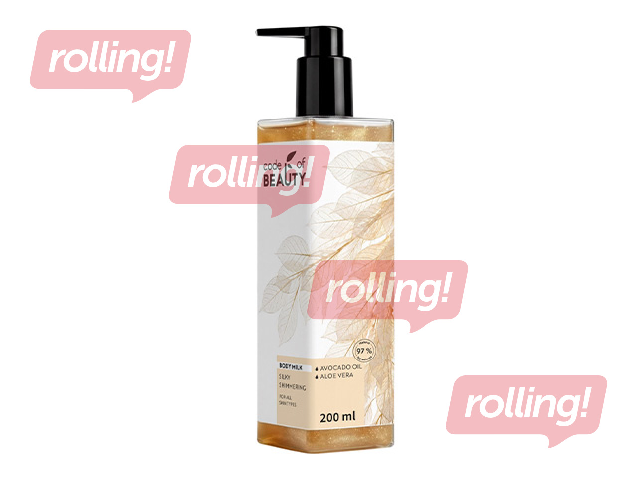 Ķermeņa pieniņš Code of Beauty, ar mirdzumu, Sweet Tonka, 200ml