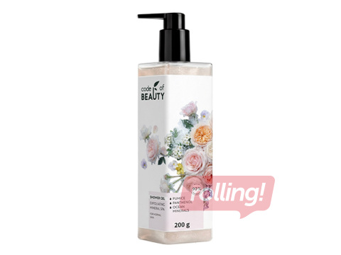 Dušas želeja Code of Beauty, Mineral SPA, ar pīlingu, Smell of Flowers, 200ml