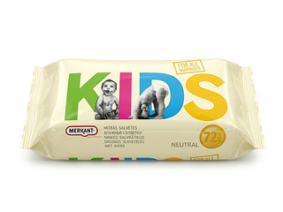 Mitrās salvetes Merkant, KIDS, 72 gab.