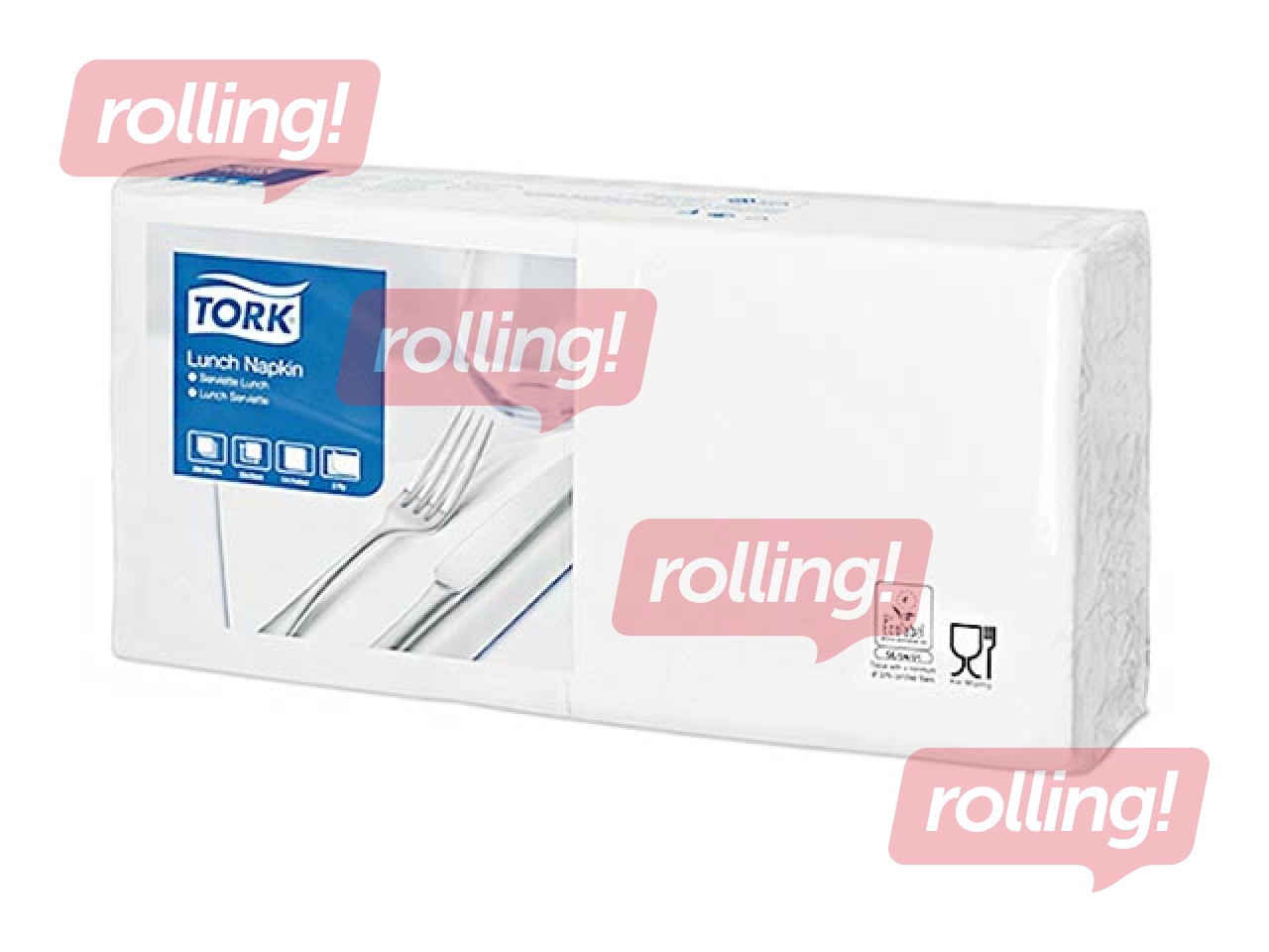 Salvetes Tork 33x33 cm, 150 gab, 3 slāņi, baltas