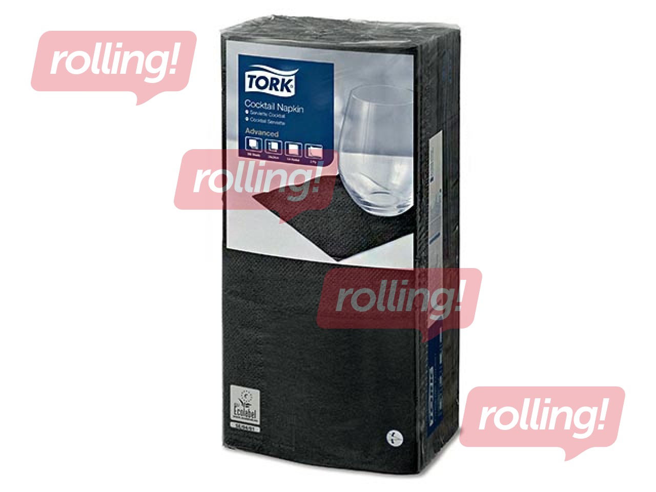 Salvetes Tork 24x24 cm, 200 gab, 2 slāņi, melnas