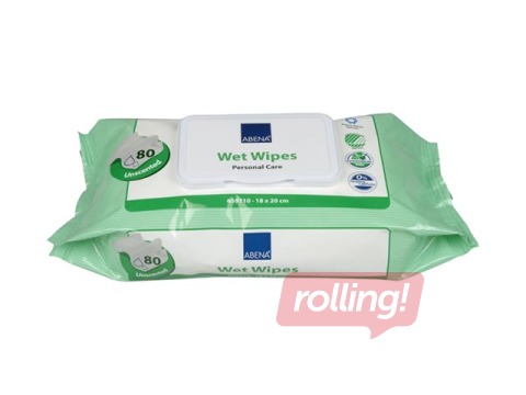 Mitrās salvetes Abena personīgai higiēnai ar alveju, ar vāciņu, 18x20cm, 80 gab.