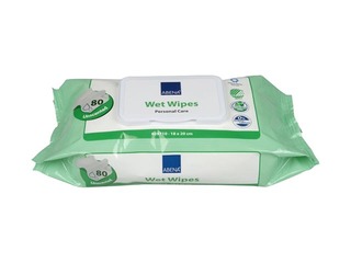 Mitrās salvetes Abena personīgai higiēnai ar alveju, ar vāciņu, 18x20cm, 80 gab.