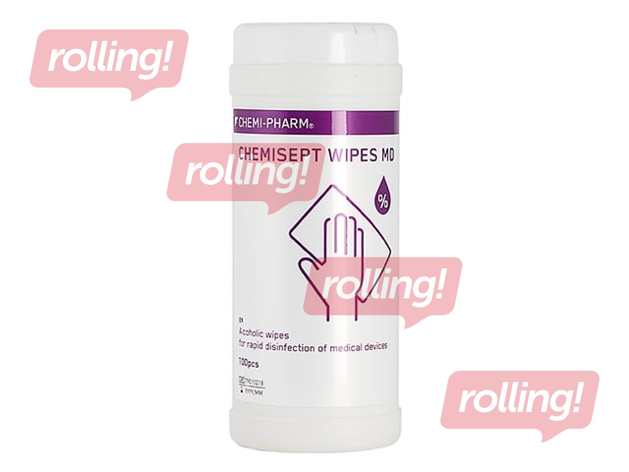Mitrās salvetes Chemisept Wipes MD N100, dezinficējošās, 100 gab.