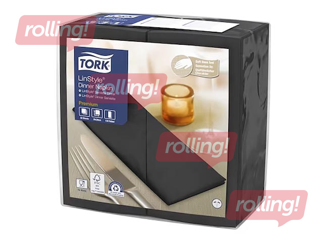 Salvrätikud Tork Premium LinStyle, must, 50 tk